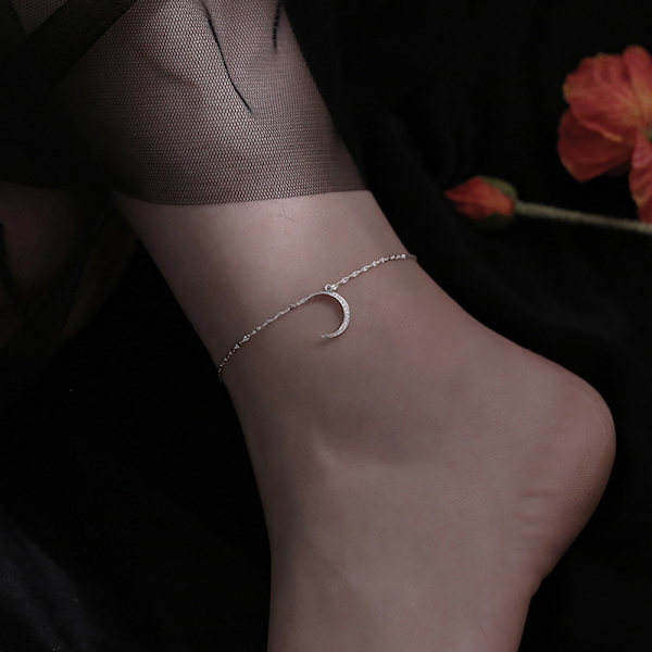 Flash Diamond Moon Anklet Naisten Niche Design