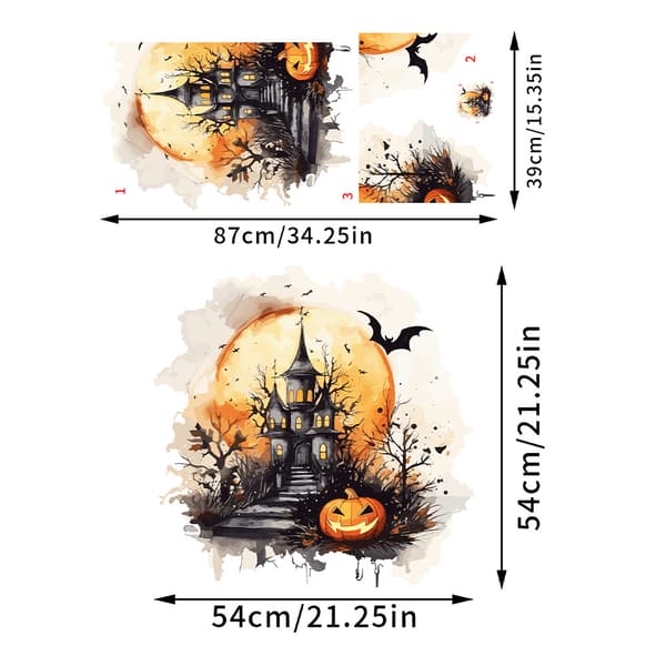 1PC Halloween-seinätarra