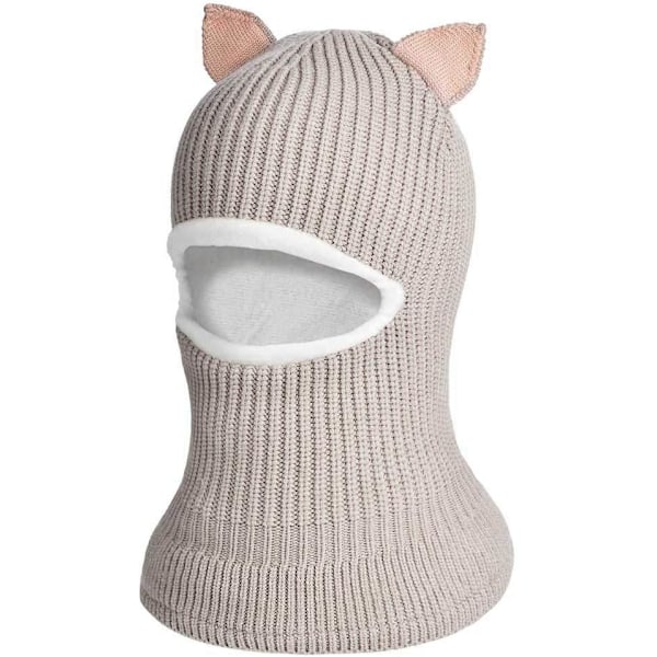 Baby Girls Boys Vinter Varma Halsduk Sjal Mössa Stickad Söt Ansiktsmask