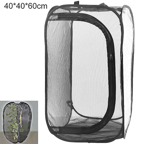 Sort Insektsikkert Netboks Foldbar Plante Drivhus Lys 40*40*60cm