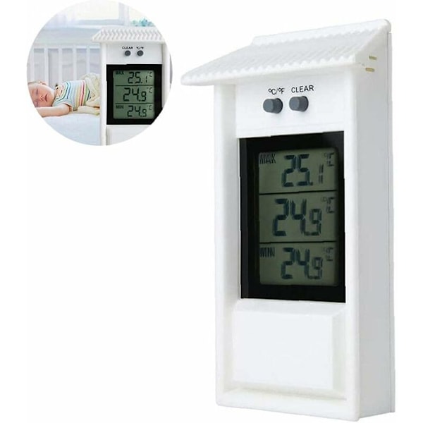 Växthus Termometer Väggmontering Max Min Digital Odlingstermometer