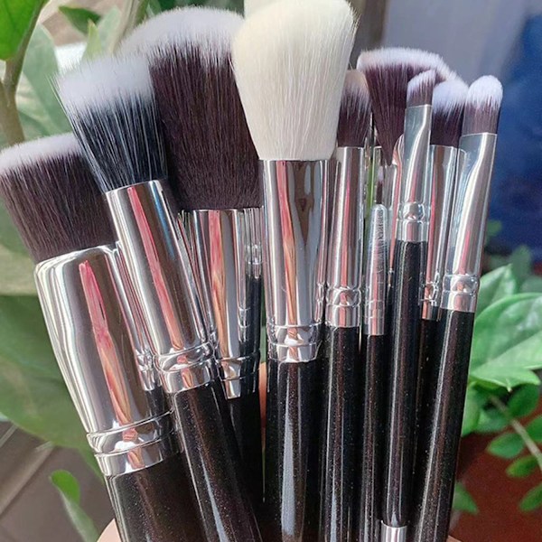 15-delt sort makeup børste sæt