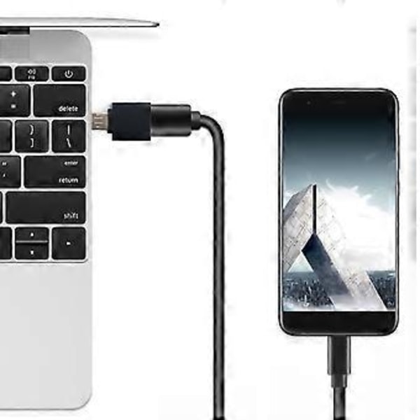 Snabb USB 2.0 A till MicroUSB Typ C-omvandlare 480 Mbps Dataöverföring Stöder OTG-funktion för Olika Enheter Svart Black