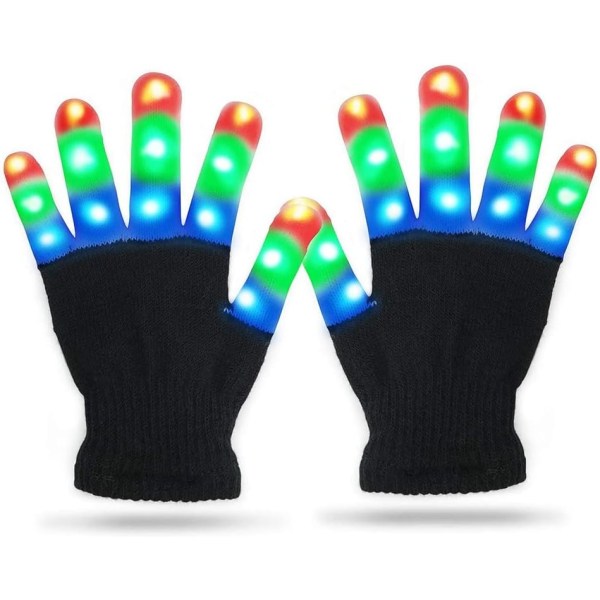 7 lysmoduser LED-hansker for barn, lys opp håndhansker, barn LED F