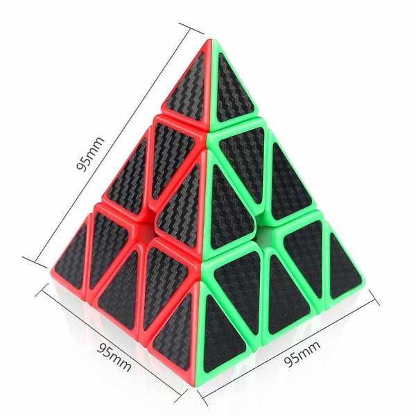 Pyraminx 3x3 Speed Cube Karbonfibersticker Magisk Terningpuslespill Leker for Barn