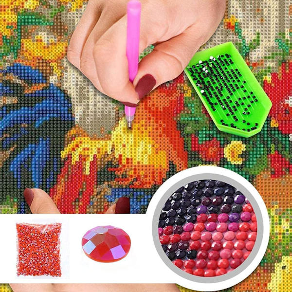 5D DIY Diamantmålningssatser för vuxna, Full Round Sunflower Dia