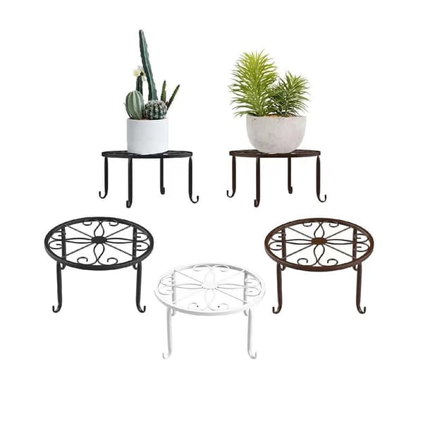 Växtstativ, set om 4 retro stil vinmönster blomkruka stativ