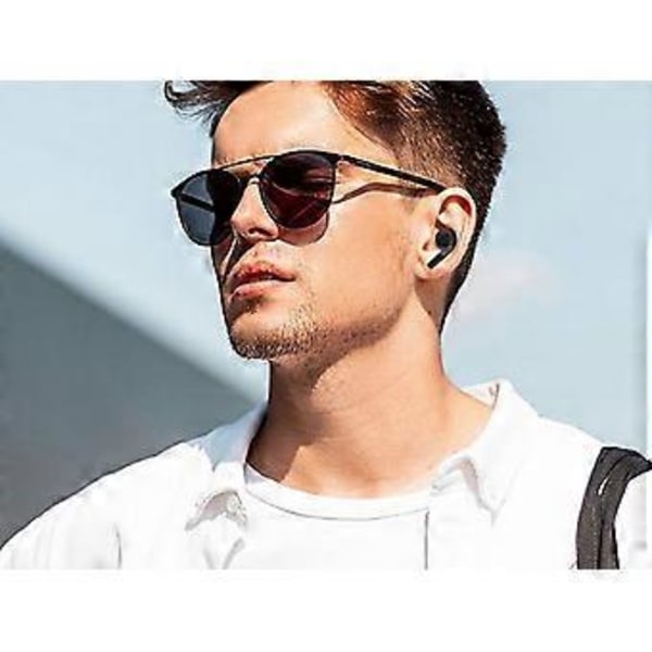 Langattomat Bluetooth-kuulokkeet urheilunappikuulokkeet latauskotelolla, musta