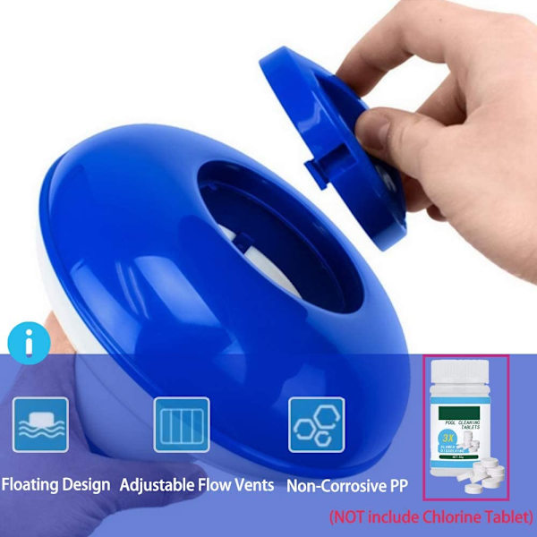 Flydende pool dispenser, automatisk klordispenser, klordispenser, spa flydende dispenser, klordispenser, swimmingpool kemisk dispenser