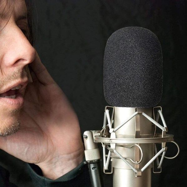 Mikrofonin pop-suodatin, 20 kpl mikrofonin tuulisuojan vaahtomuovikotelo, mikrofonin vaahtomuovikotelo, karaokemikrofonin vaimennin, musta