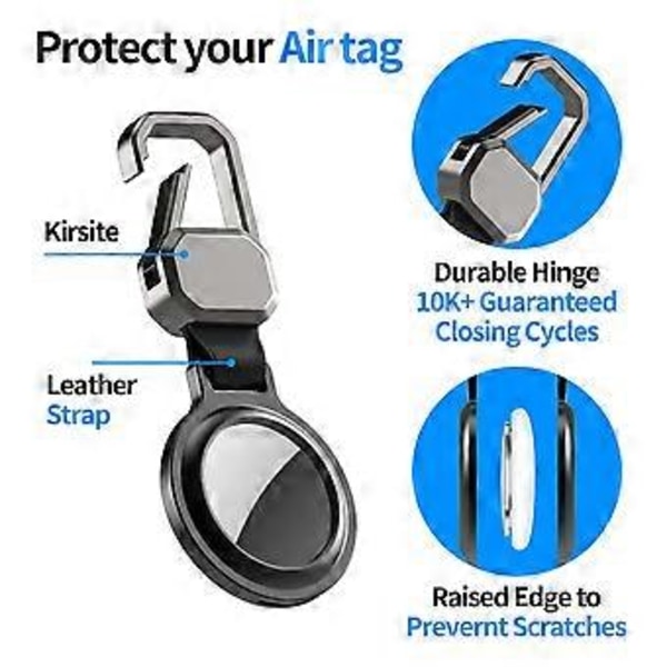 Til Apple AirTag Etui Aluminium Legering Nøglering Magnetisk Tracker Holder til Bagage Kæledyr - Rød Red