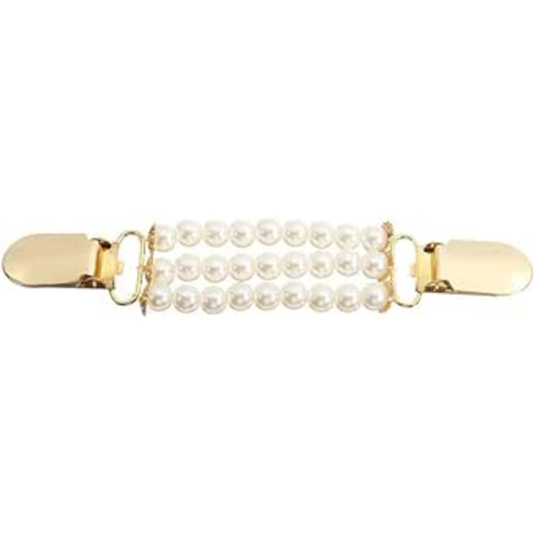 3 lag Faux Pearls Cardigan Clip Kæde Uden Knapper Sweater
