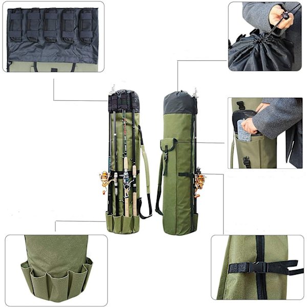 Fiskepose, stangpose, fiskebag, lengde: 123cm