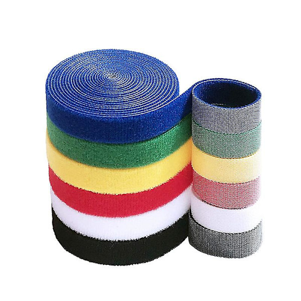 100 stk 15 cm fargerike kabelstropper, gjenbrukbare kabelbånd, flerbruks borrelåsstropper for kabelføring (6 farger)（grønn）