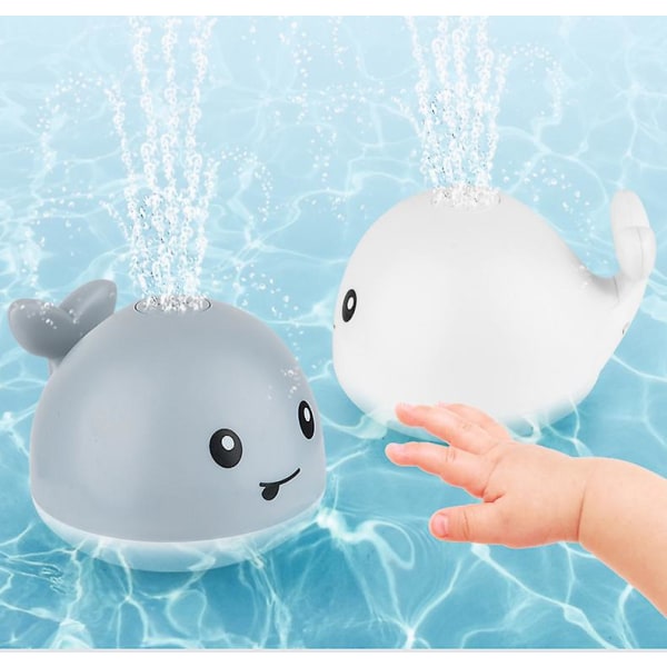 Baby Bath Toys Light Up Whale Water Squirt Spray Bath Toy Musical   Automatic Induction Sprinkler  Fountain Bath Toys（Green）