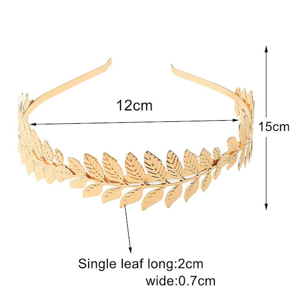 Bladkrans, Fashion Gold Leaf Hodebånd Gresk Hodebånd Tiara Vintage Roman Goddess Leaf Bridal Hair Crown Branch（Gull）