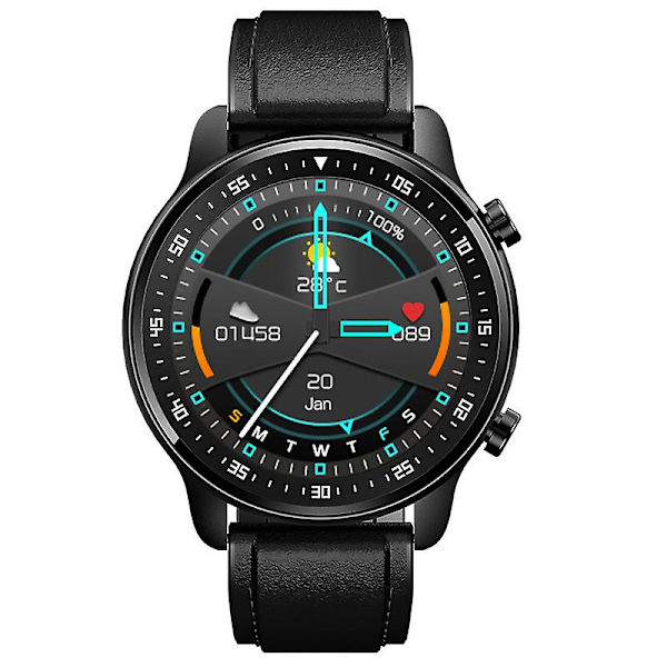 Vanntett Smartwatch Sports Fitness Aktivitetssporere Android Ios Svart