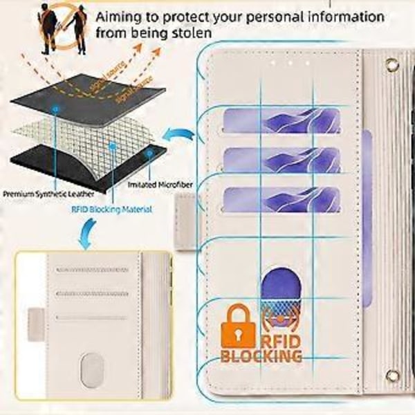 Plånboksfodral för LG K52 RFID-skydd PU-läder Crossbody Telefonväska Style B