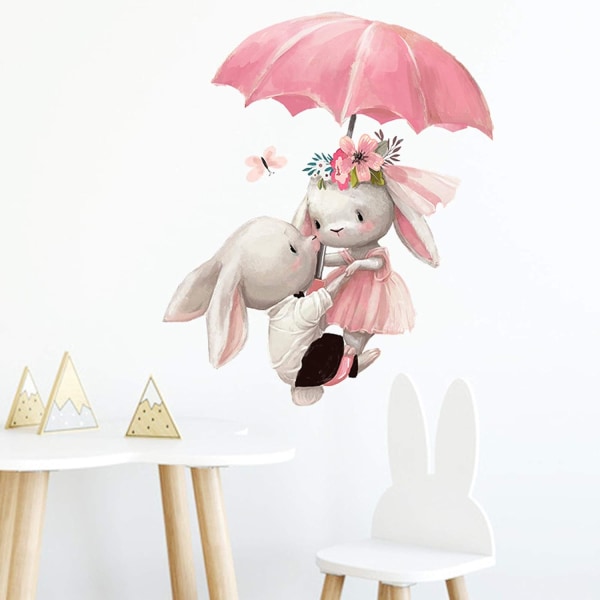 Parasoll Söta Kanin Dekoration Cartoon Väggdekaler Väggmålningar Konst DIY P