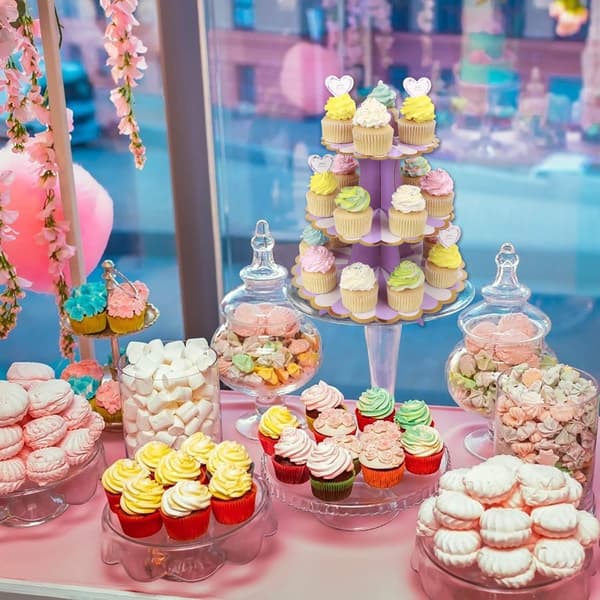 3-etasjes pappkakesstativ Kakefat for babyshower barn