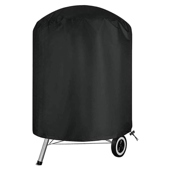 Kettle Bbq-överdrag, runt grillöverdrag vattentätt kraftigt 210d Oxford-tyg Bbq-grillöverdrag med dragsko（71x56cm）