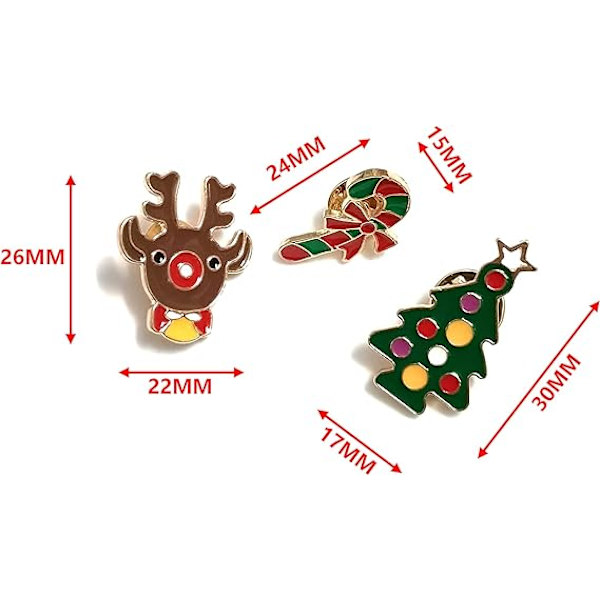 5 st jultomte julgran små hjortar promenadkäpp