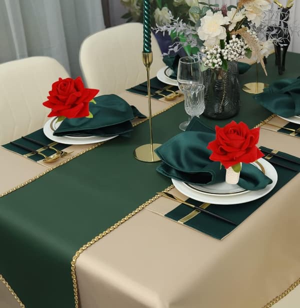 12 Stykker Blomsterservietring Rød Bryllupsservietring, til Bryllup