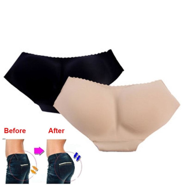 Kvinnors rumpkuddade underkläder trosor knickers rumpa lyft förstärkare byxor shapewear（L naken）