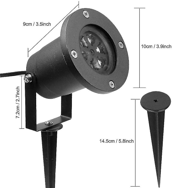 Prosjektorlys, LED-lys med fjernkontroll, for IP65 vanntett utendørs projeksjonslampe for hage, jul, fest, snøstorm, snøfnugg