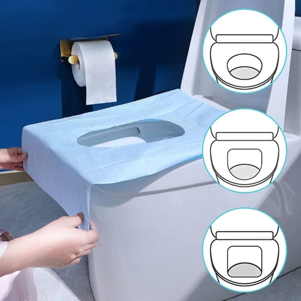 30st Lunette WC Jetable Couvre jetable Papier ogenomtränglig Siège de Toilette pour Le Camping Voyage Salle de Bains