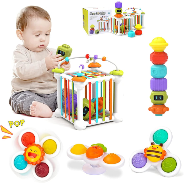Baby Leksaker (12 st), Montessori Spel STEM Motorik Kuber Edu