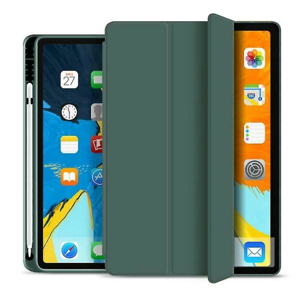 Beskyttende Etui Til Ipad Pro 12.9 Tommer Etui Med Blyantholder（MØRKEGRØN）