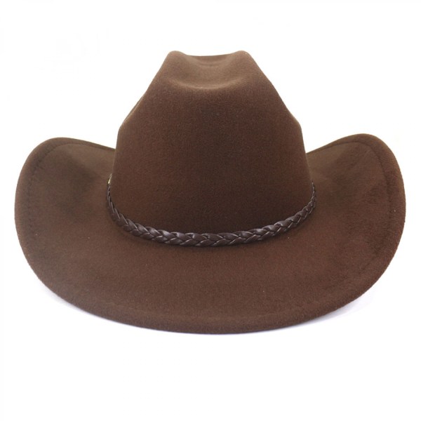Cowboyhatt for kvinner og menn, westernhatt med bred brem og stropp