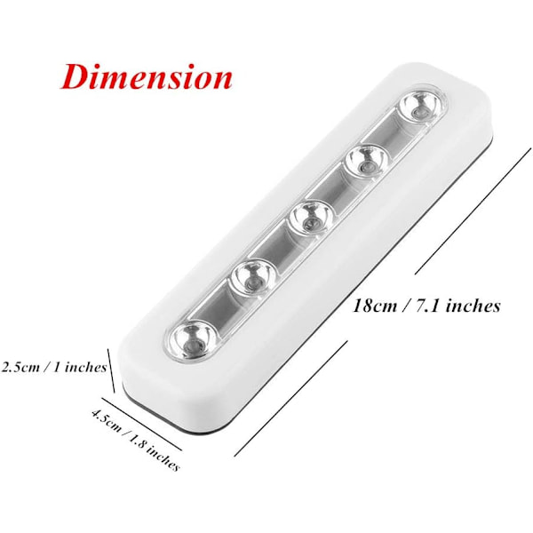 Ett paket med 4 DIY-monterade 5 LED-touchlampor, batteridrivna