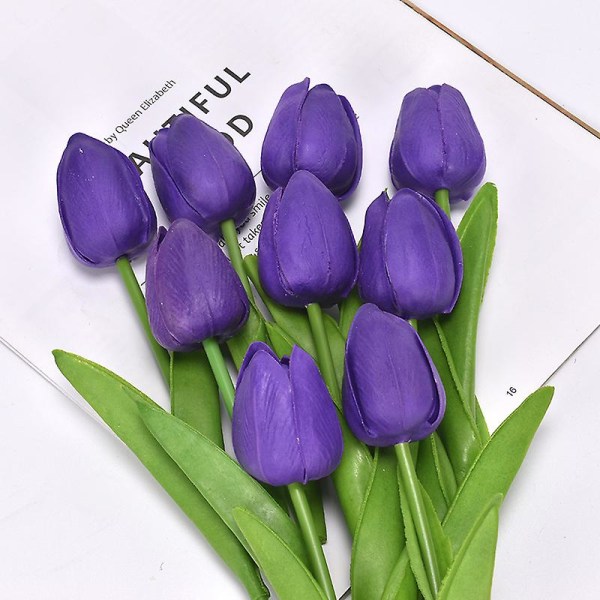 10 stk. Kunstige Blomster Kunstige Blomster Tulipan Latex Material Ægte Touch Til Bryllup Værelse Hjem Hotel Fest Dekoration Og Diy Dekor（10 stk. 6）