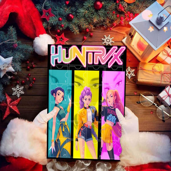 K-POP Devil Hunter Adventskalender, K-POP Hunter Tema Akryl Nyckelring Jul Nedräkningskalender - 24 Dagars Överraskningspresentförpackning E