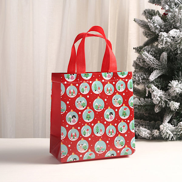 Paket med 10, 10 dekortryckta shoppingpåsar, non-woven f