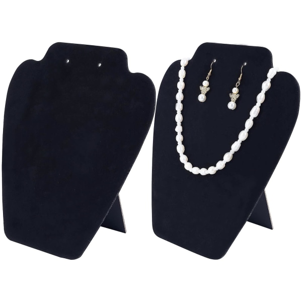 2 delar sammet smyckesställ för halsband Örhängen 8,3&quot; Höjd 3d Smycken Kedja Organizer Skyltdocka Modell Liten kombination