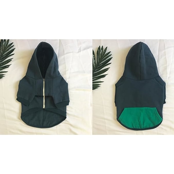 L.Zipper Hooded Husdjurskläder Hund Katt Kläder Söta Husdjurskläder Varmt Hooded Fransk Bulldogg Mops