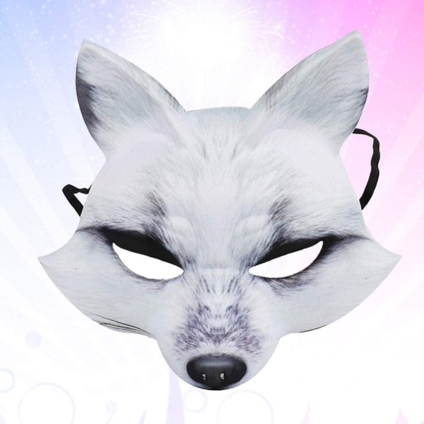 Rævemaske til Halloween, Halloween kostume tilbehør, festmaske, cosplay osv.
