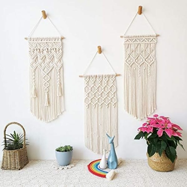 Bohemisk Macrame Väggbonad Vävda för Heminredning