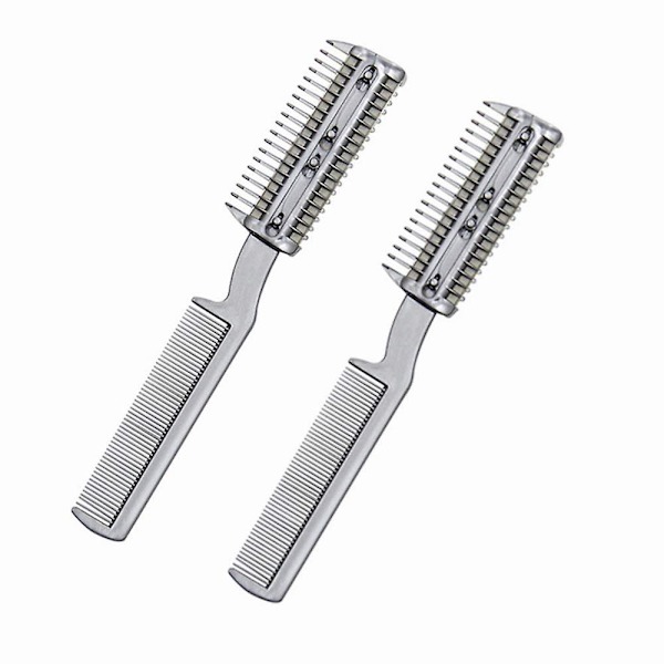 2 stk. Razor Comb til hunde, kæledyrshårformer, Razor Comb, hårtrimmer, kam med blade, Razor Comb, dobbeltsidet fjernelse