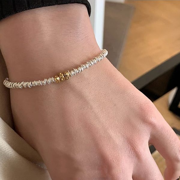 Högkvalitativt armband i guld och silverfärg, enkelt