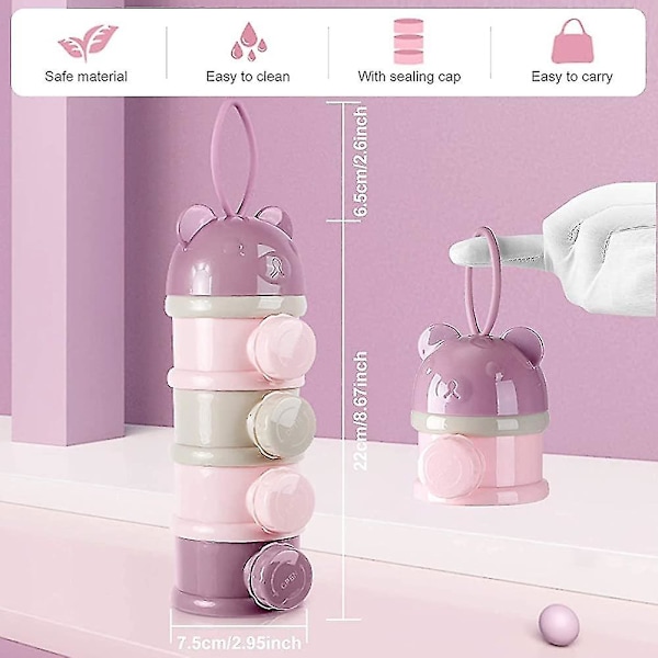 Baby Formel Mælkepulver Dispenser, Dosering Beholder Dispenser, Bærbar Spædbarn Formel Mælkepulver