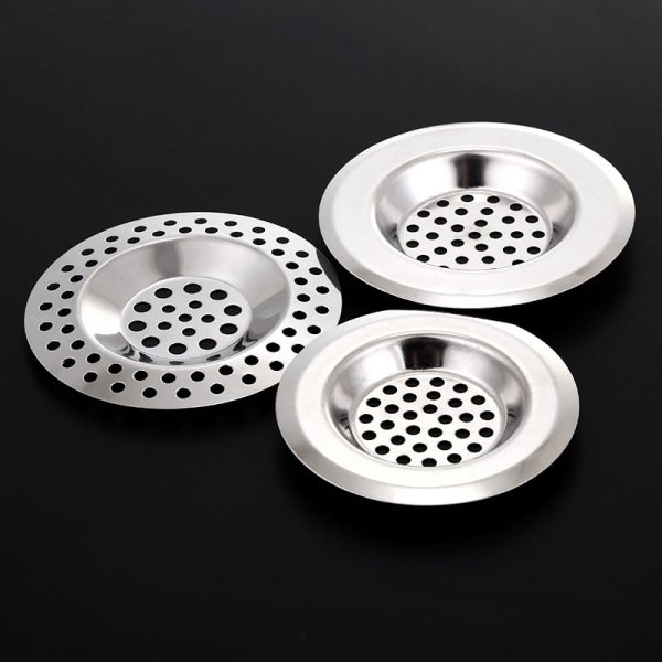 3 STK vask afløbsfilter - rustfrit stål afløbssi - Køkkenvask si Forhindrer tilstoppet affald til badeværelsesvask badekar