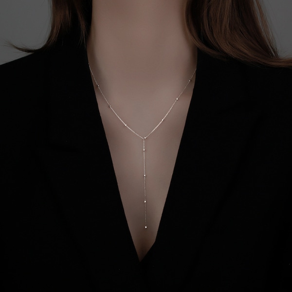 Äkta guldpläterat geometriskt halsband ny stil enkel nyckelben kedja