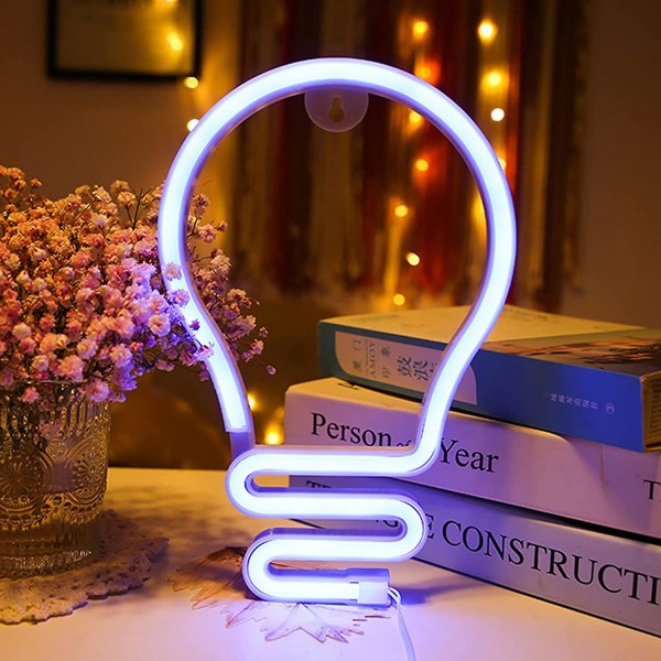 Pæreformet neonlys til soveværelsesvæg, batteridrevet eller USB-drevet cool LED-neonskilt, neonskilte til vægdekoration, LED-skilt til børneværelse