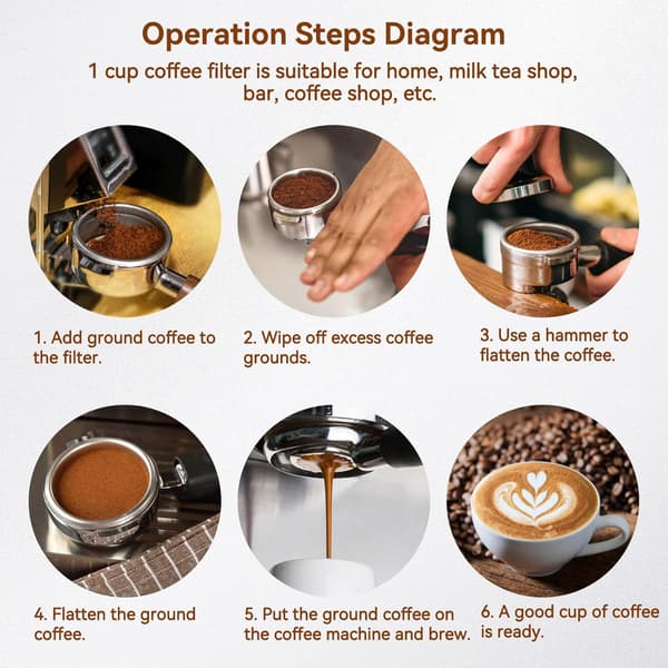 51mm Kaffe Filterholder, Genanvendelig Permanent Kaffe Filter Kaffe