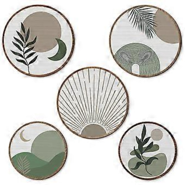 Boho Konst Väggdekoration Träväggdekor Rund BOHO Geometrisk Hängande Väggbonad