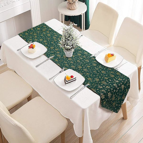 Julbordstablett broderad bordslöpare dekor snöflinga C